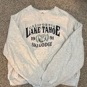 Hollister Lake Tahoe Ski Lodge Gray Sweater